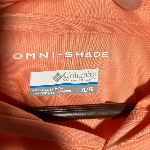 Columbia Men’s XL Omni Shield Hooded t-shirt light orange Outdoor quick dry - Picture 4 of 11